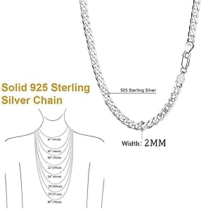 Sterling Silver Twine Shape Necklace Cuban Link Chain for